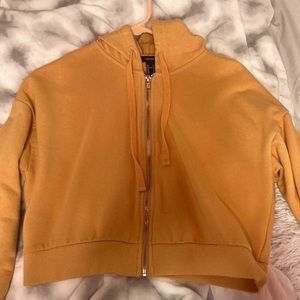 Yellow Forever 21 cropped hoodie